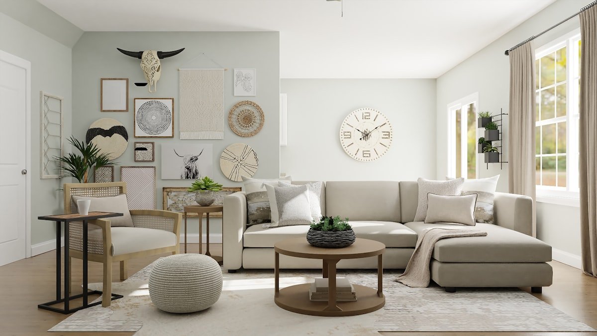 Luxury living room after professional cleaning